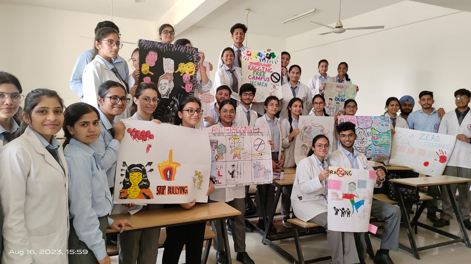 Students of all MBBS running batches celebrate Anti Ragging week (12th to 18th August 2023).